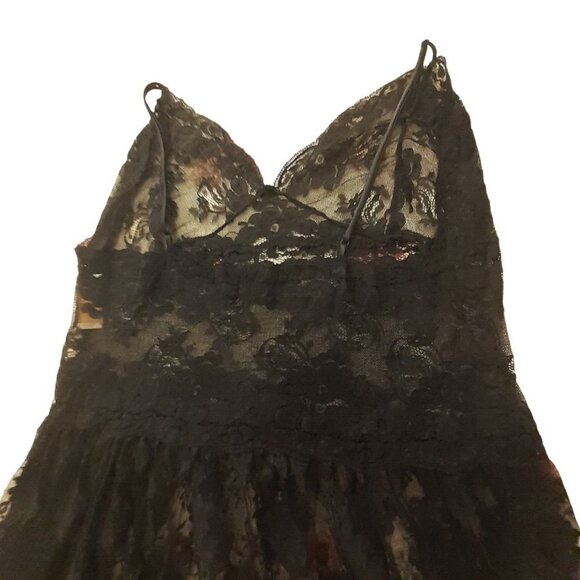 Black Delicates Black Lace Negligee Chemise Sexy Nightgown XL (Defect) - Picture 12 of 13